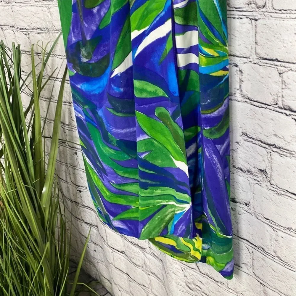 Vintage Dorothy Schoelen Platinum Tropical Wrap Skirt‎ ladies size 6